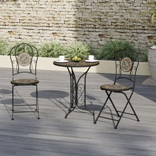 Black Metal Bistro Set Mosaic