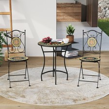 3x Bistro Set Mosaic Patio