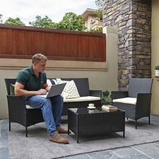 4-Piece Garden Sofa Set, Table