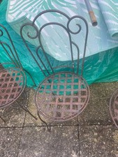 Antique iron garden chairs x 6