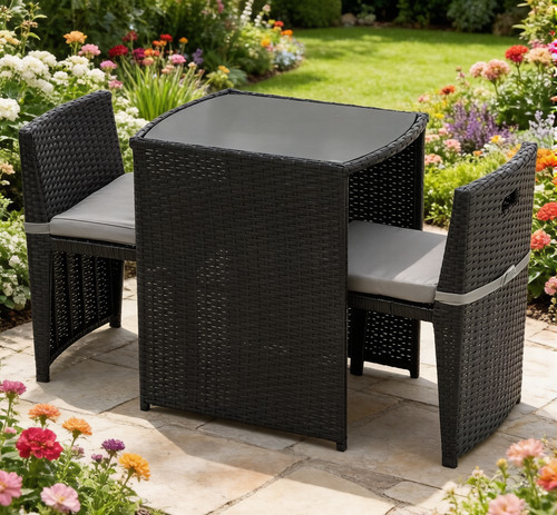 3pc rattan bistro set - set, garden