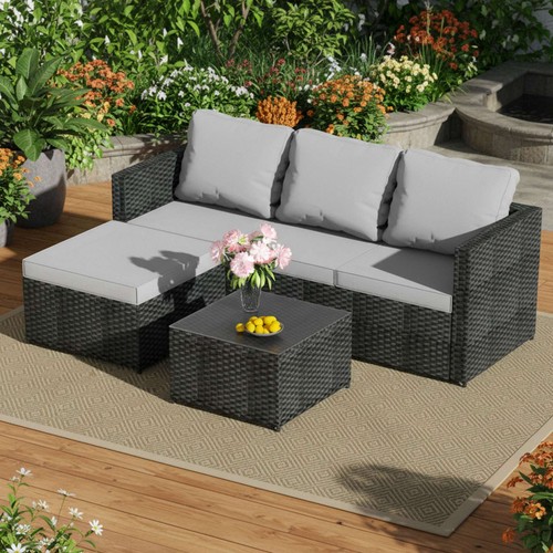 Garden rattan furniture set - rattan,
